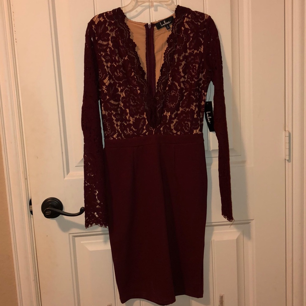 Lulu Maroon lace dress
